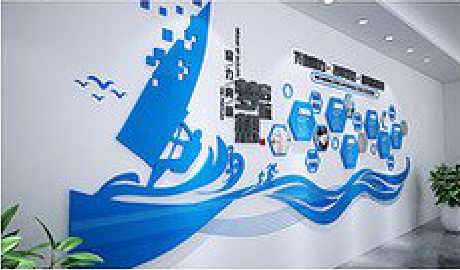 大方海浪主题文化墙如何设计？