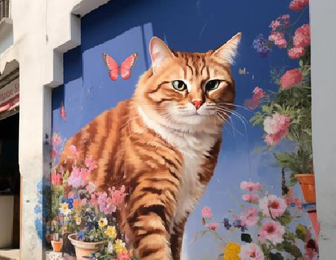 大方自己绘制有个性的手绘墙