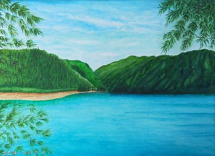 大方在墙绘中，如何绘画绿水青山？