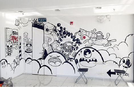 大方手绘墙并非传统涂鸦。